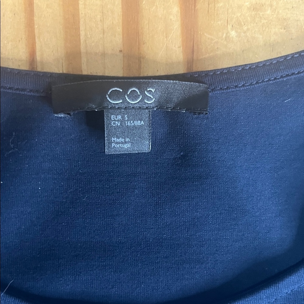 COS Jersey A-line Mini Dress Relax Fit Blue Marine - Picture 3 of 9